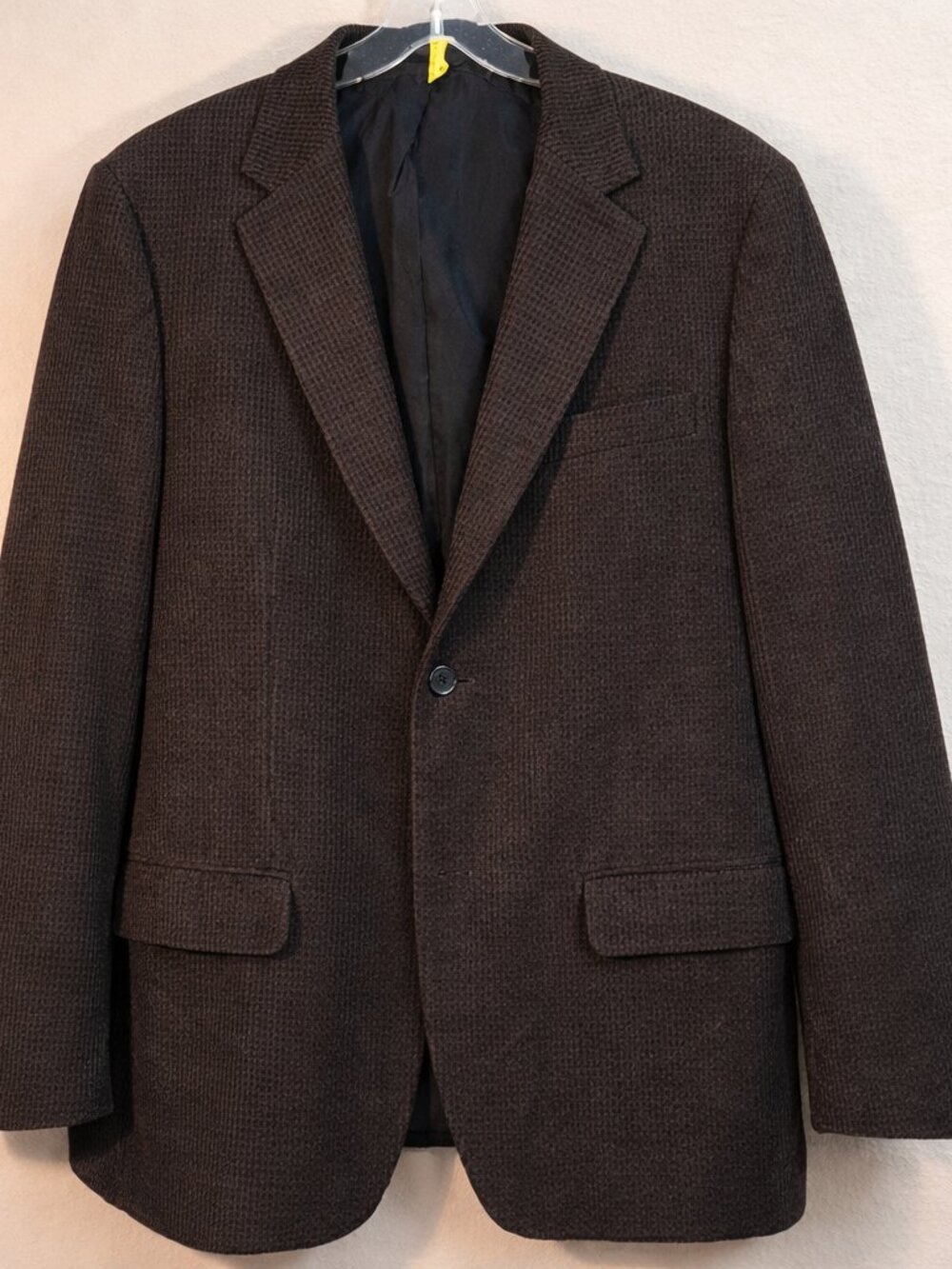 Tasso Elba Brown Black Check Blazer Size L